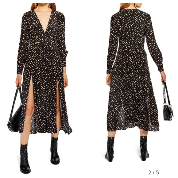 topshop split midi dress
